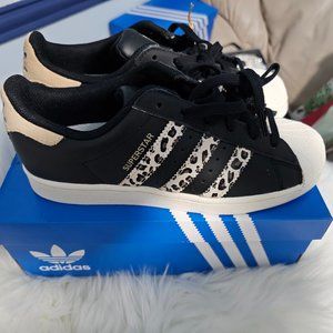 New! Adidas Originals Superstar Leopard 3 Stripes Leather Sneakers